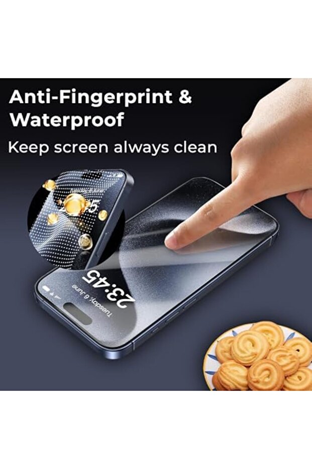 واقي شاشة آيفون 15 بلس مع مجموعة التثبيت. - 5