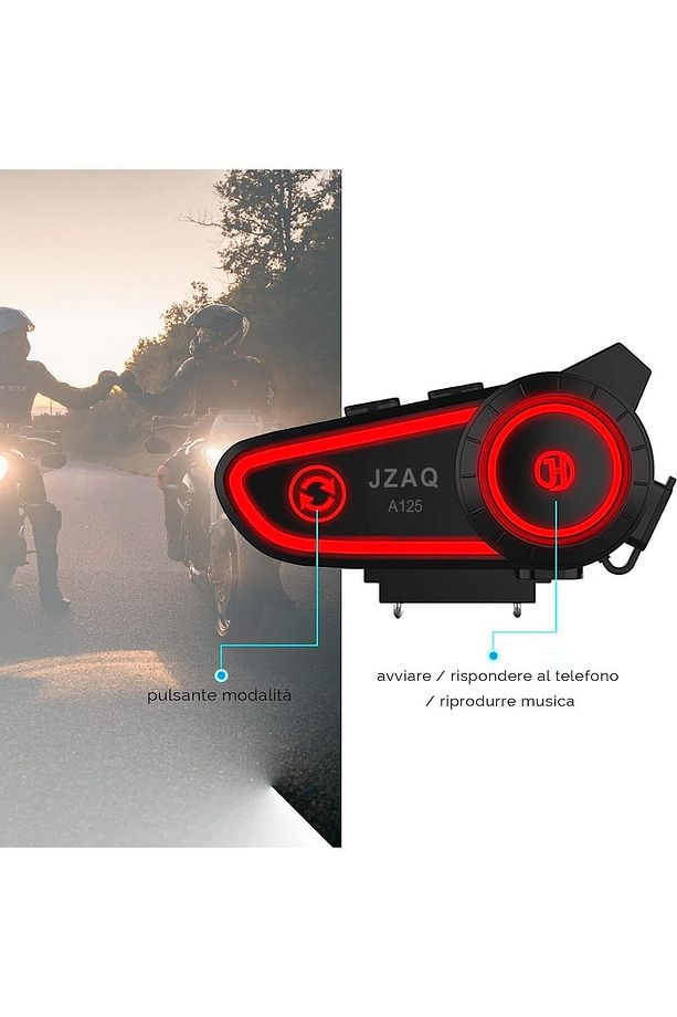 JZAQ A125 Kablosuz Kask Kulaklığı – Motosiklet İçin Bluetooth Intercom - 1