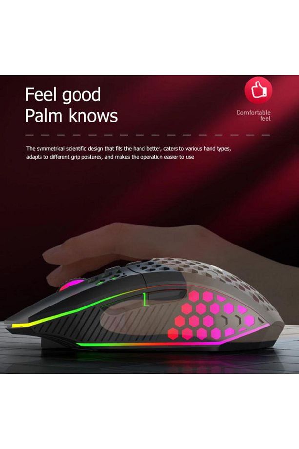 Kablosuz Oyuncu Mouse Rgb Led 2.4g 8 Buton 1600dpi Şarj Edilebilir - 4