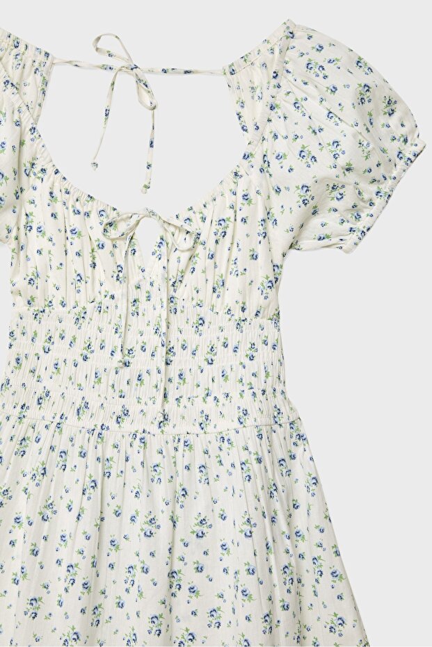 Desenli kısa elbise - 8