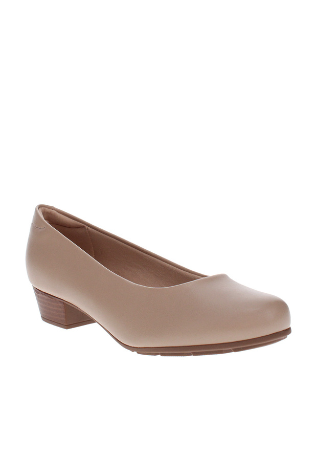 Ladies Low Heel Shoe Beige | Made In Brazil
