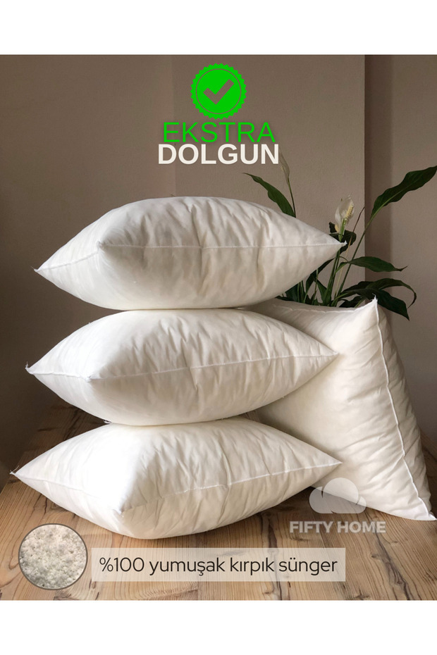 Fifty Home 4 Adet Kırlent Iç Yastık -kırlent Içi -Farklı Ebatlar-dolgusu 100% Kırpık Sünger- Kırlent Iç Dolgu