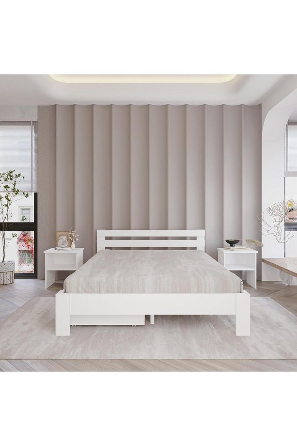 2 Çekmeceli Letto Mdf Karyola | Tek Ve Çift Kişilik Yatak Uyumlu, Kolay Kurulum - 2
