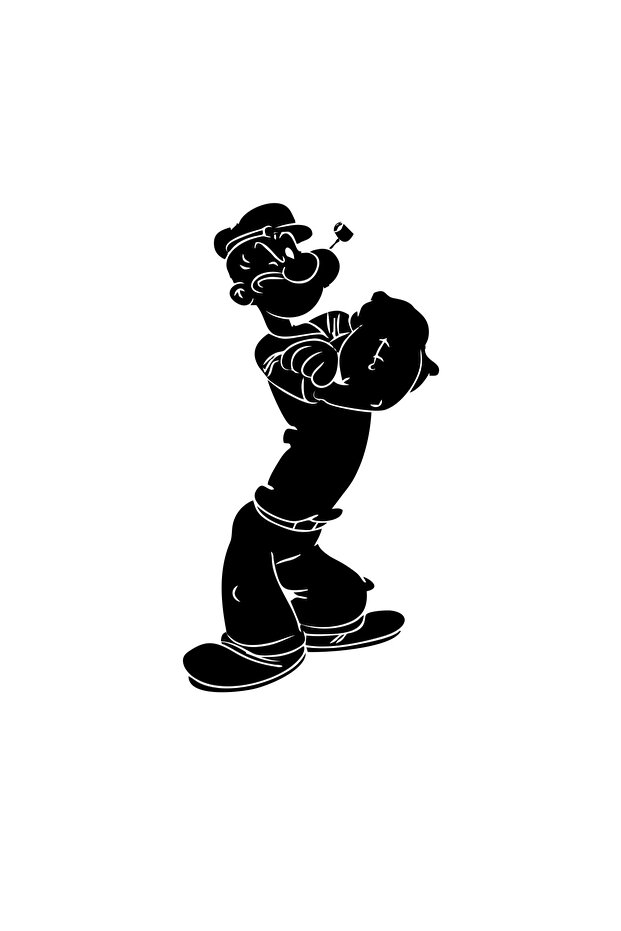 Popeye Car Sticker 17X17 cm Blue