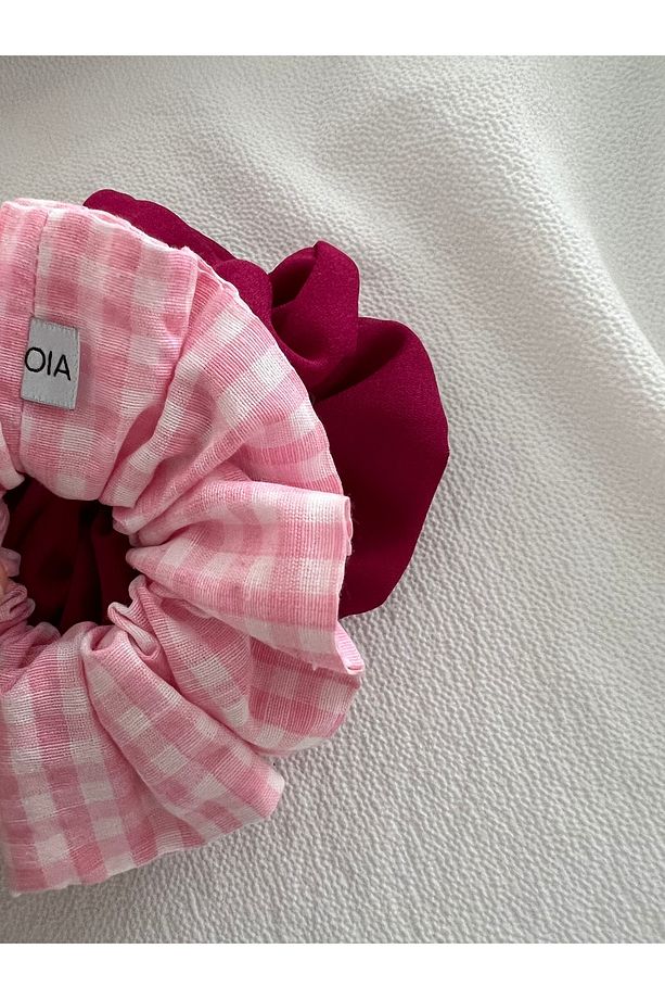 Pembe Pötikare Scrunchie Simit Toka Lastikli Set - 2