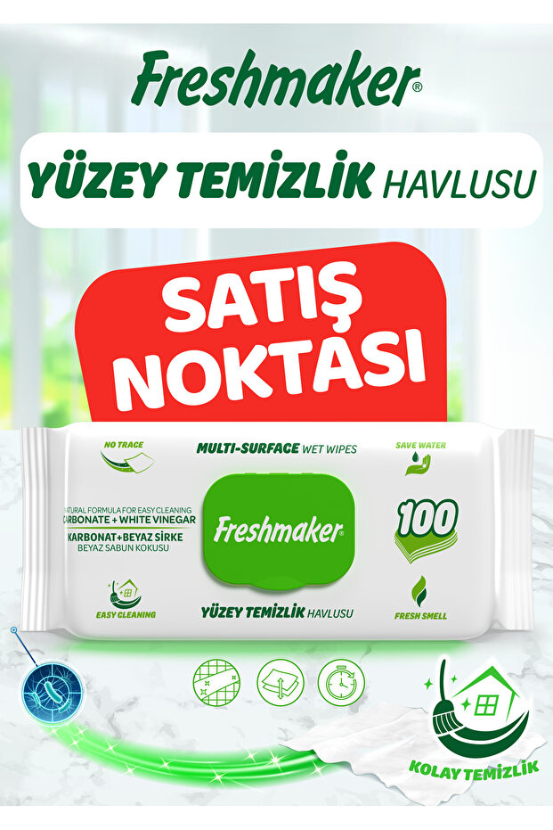 Surface Cleaning Towel 100 Pieces White Soap Scented X12