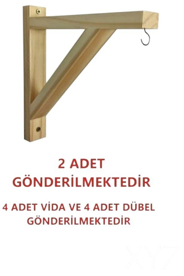 Duvar Rafı , Raf Ayağı , Askılı Ahşap Çiçeklik (2 Adet ) - 2