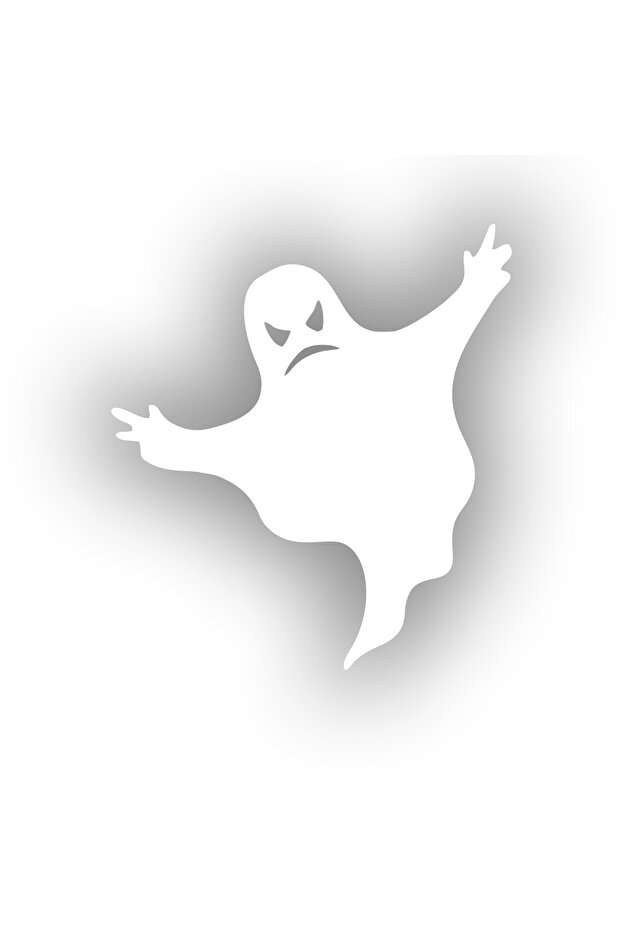 ملصق سيارة Angry Ghost مقاس 17 × 17 سم باللون الأبيض