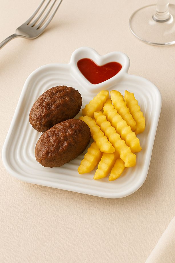 Atıştırmalık Tabağı Kalp Şekilli Tatlı , Meyve , Kahvaltı Tabağı Servis , Sunum Tabağı - 3