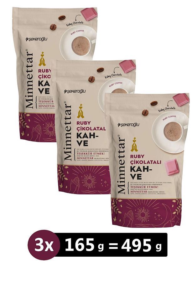 Minnettar Ruby Çikolatalı Kahve 165 gr x 3 Adet - 1