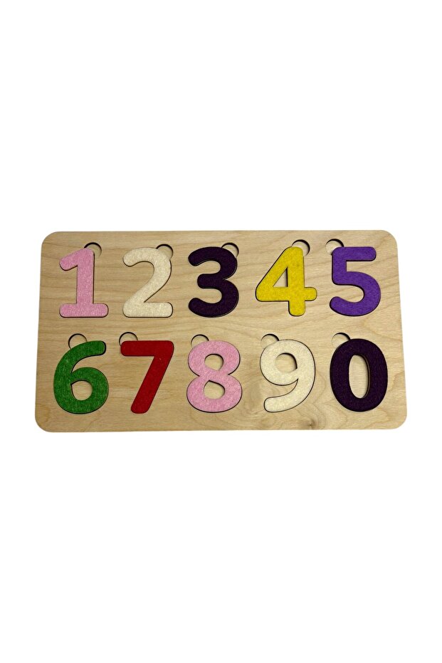 Dream Felt Covered Number Puzzle, Wooden Insert-And-Remove Puzzle, Colorful Educational Puzzle, Number Learning