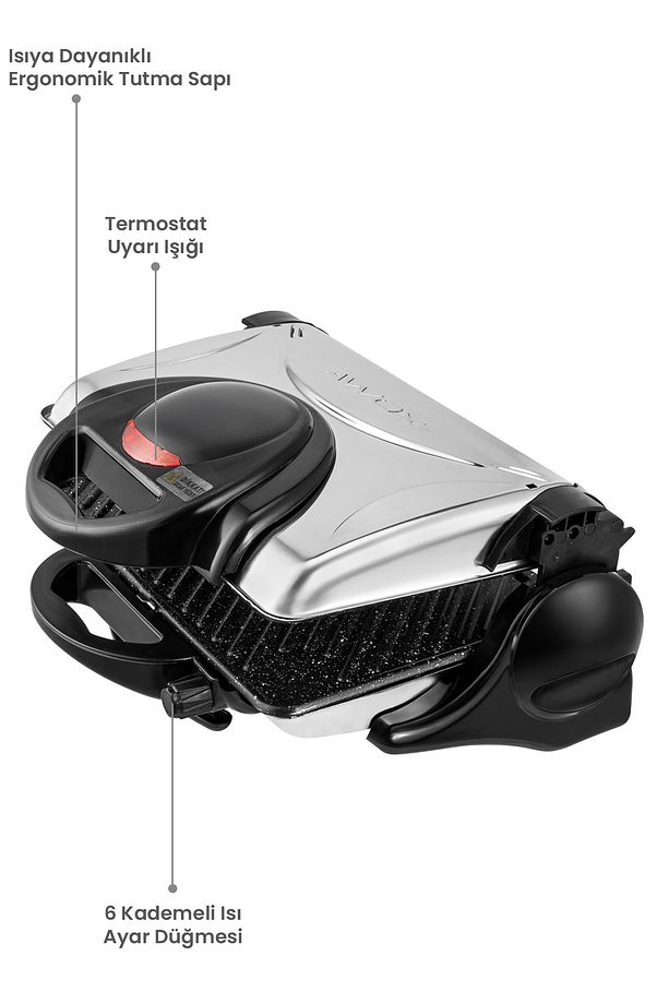 Orion Tost Ve Izgara Makinesi 180° Açılabilir 1800w Antrasit - 2