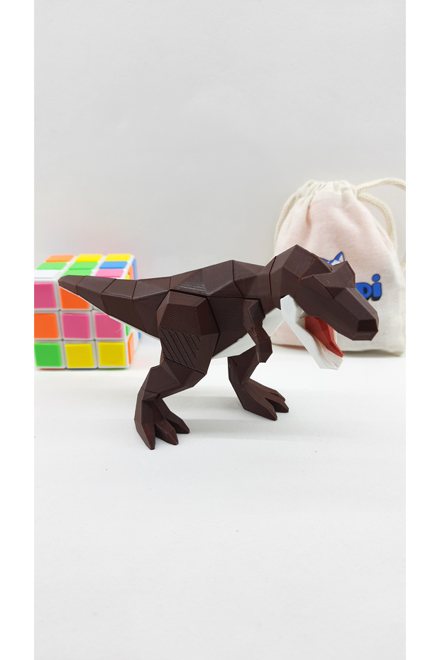 لغز T-Rex مغناطيسي ثلاثي الأبعاد - أنشطة عائلية ولعبة ذكاء (بني)