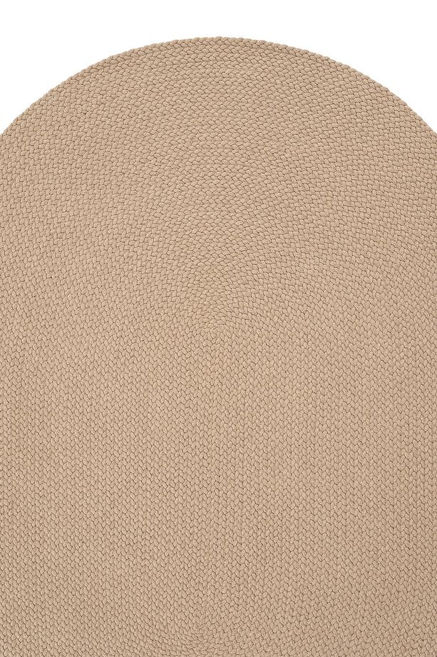 Glenn 608 Bej Oval Yolluk Uzun Halı Antre Hol Koridor Halısı Hasır Doku Dekoratif Jüt Banyo Paspası - 4
