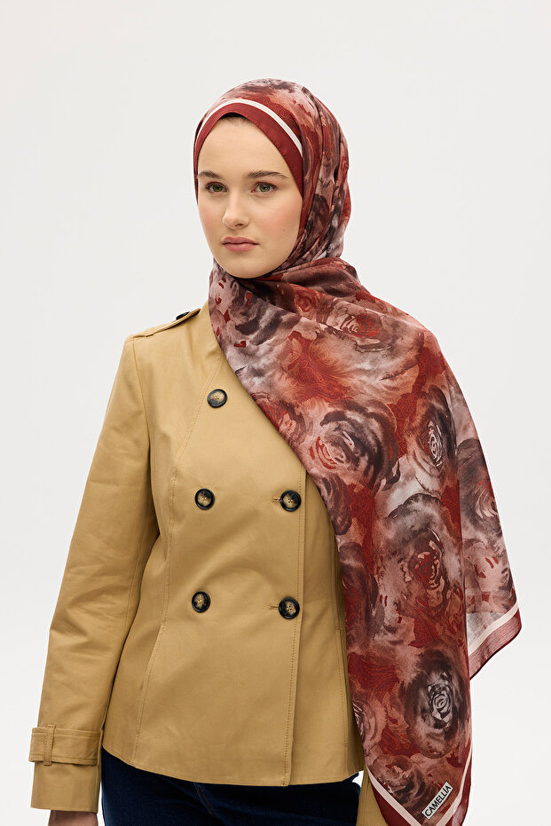 Rossa Pattern Soft Shawl - Tile