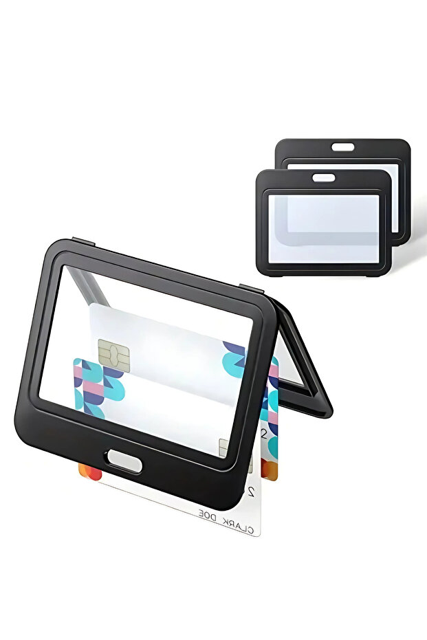 Durable Waterproof Stylish Looking Card Container Black Horizontal