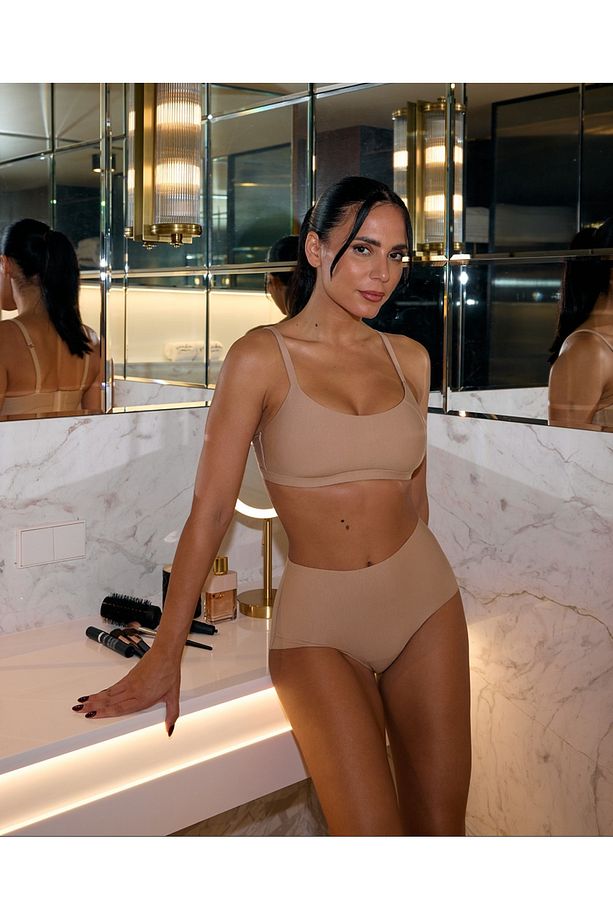 5li Yüksek Bel Basic Lazer Kesim Bikini Külot Kilot 5li Paket Farklı Renkler - 5