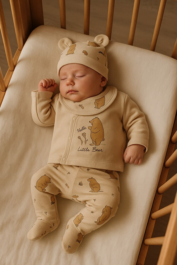 Hello Little Bear 5 Piece Hospital Discharge Bodysuit Set
