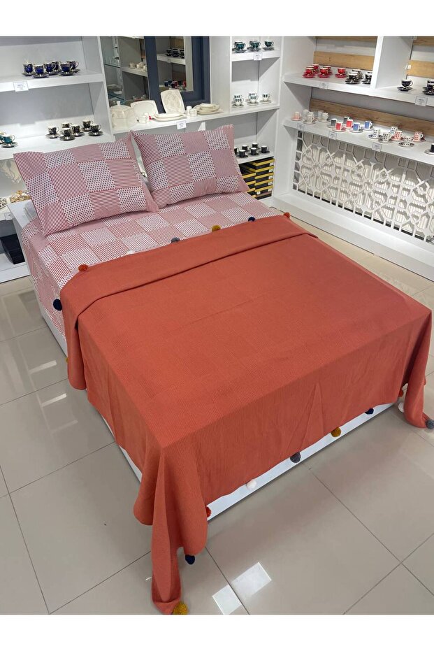 Double Dowry Cotton Boxed Pompom Pique Set Tile - 7