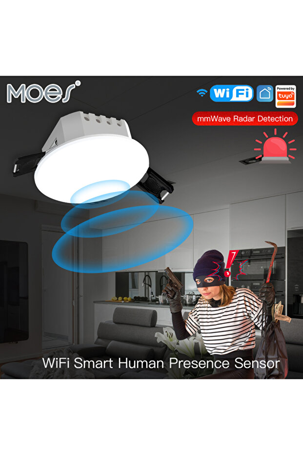جهاز كشف وجود الإنسان الذكي من تويا بتقنية ZigBee/WiFi، إصدار واي فاي، مستشعر كشف الرادار، مستشعر قياس الضوء