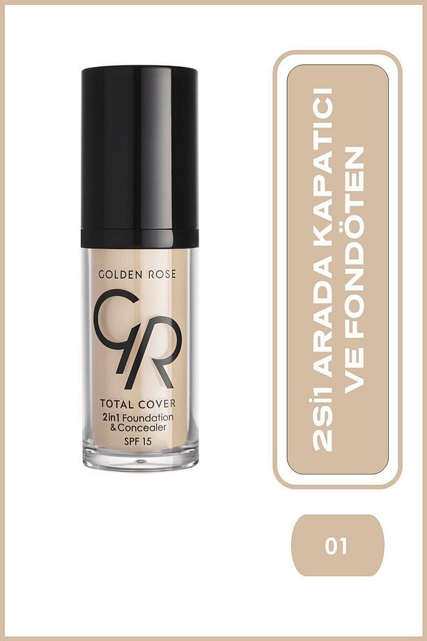 Total Cover 2in1 Foundation 01 Porcelain Fondöten & Kapatıcı 30 ml - 1