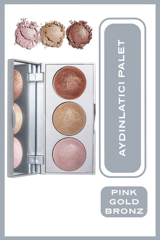 Strobing Highlighter Palette Üçlü Fırınlanmış Aydınlatıcı 3x2,8 g - 1