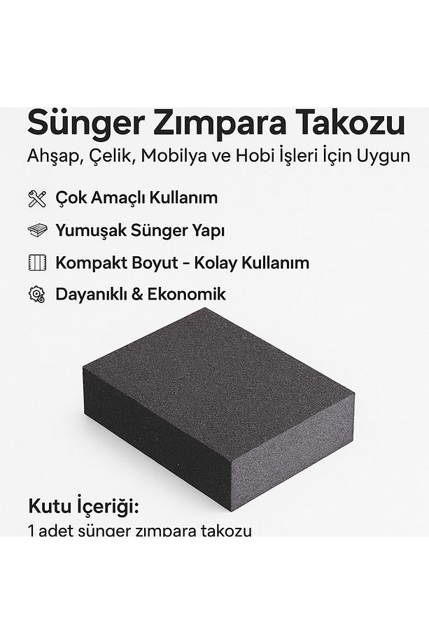 Sünger Zımpara Takozu | Ahşap Çelik Mobilya Ve Hobi Için El Zımparası - 1