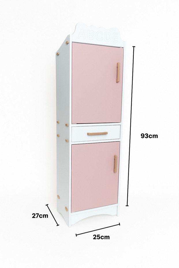 Wooden Toy Refrigerator | Educational Role Play Cabinet | 93X25X27 cm
