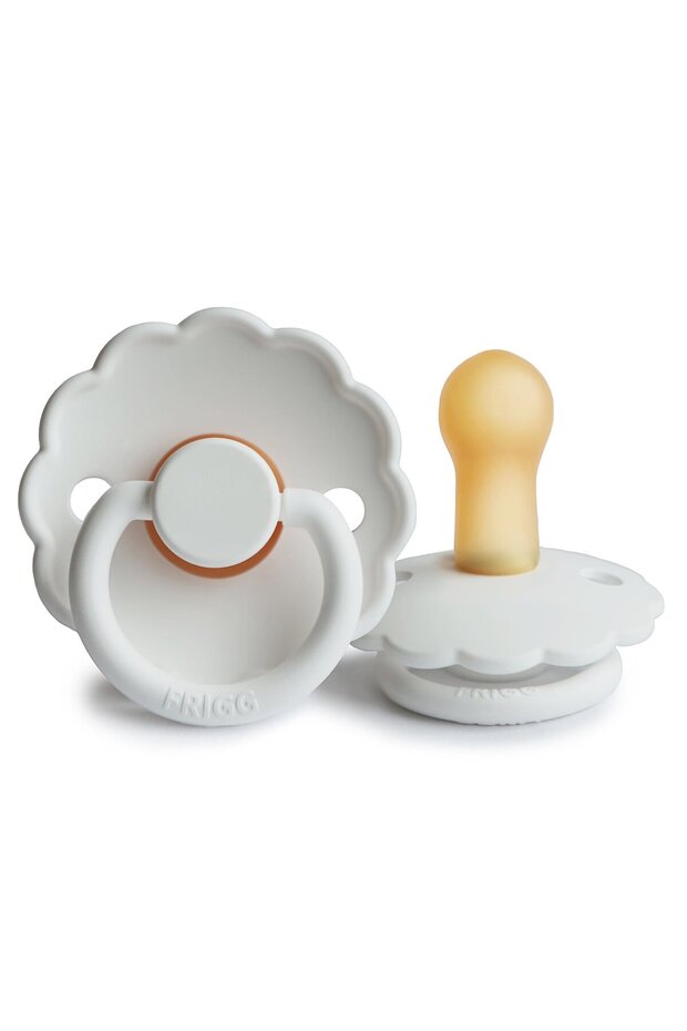 مصاصة مطاطية من ديزي - بيضاء لامعة للأطفال من 0-6 أشهر