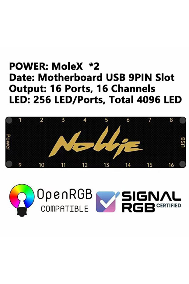 16 قناة Nollie SignalRGB OpenRGB Universal 5V 3PIN ARGB وحدة تحكم غير متزامنة HUB للكمبيوتر - 1