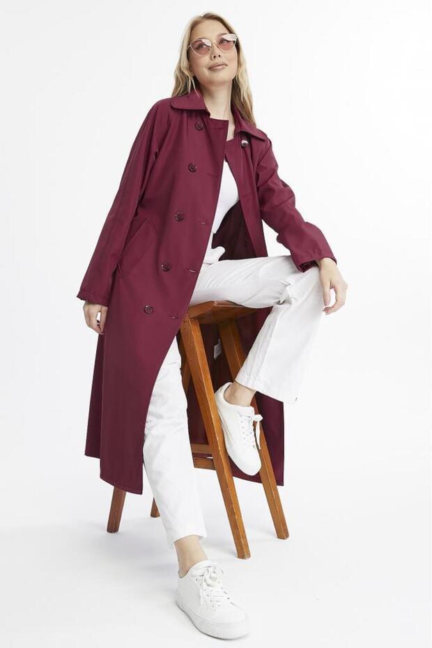 Long Length Belted Lined Women's Trench Coat