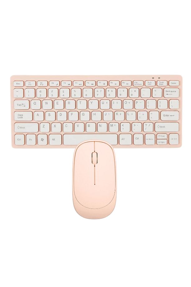 Ultra Slim Tv Pc Mobile Tablet Uyumlu Kablosuz Q Klavye Mouse Seti 2.4 Ghz Wireless Set Pembe - 8