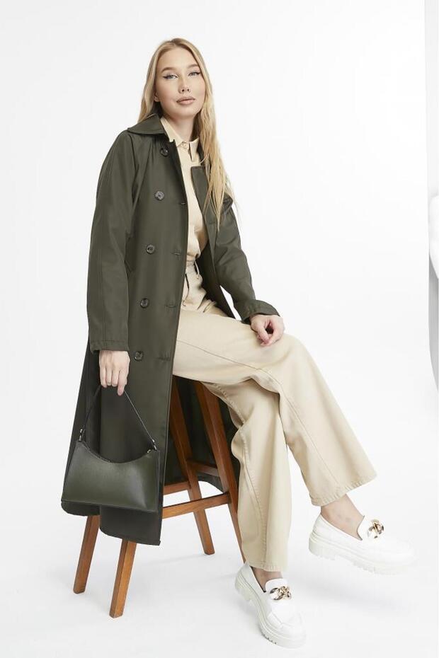 Long Length Belted Lined Women's Trench Coat
