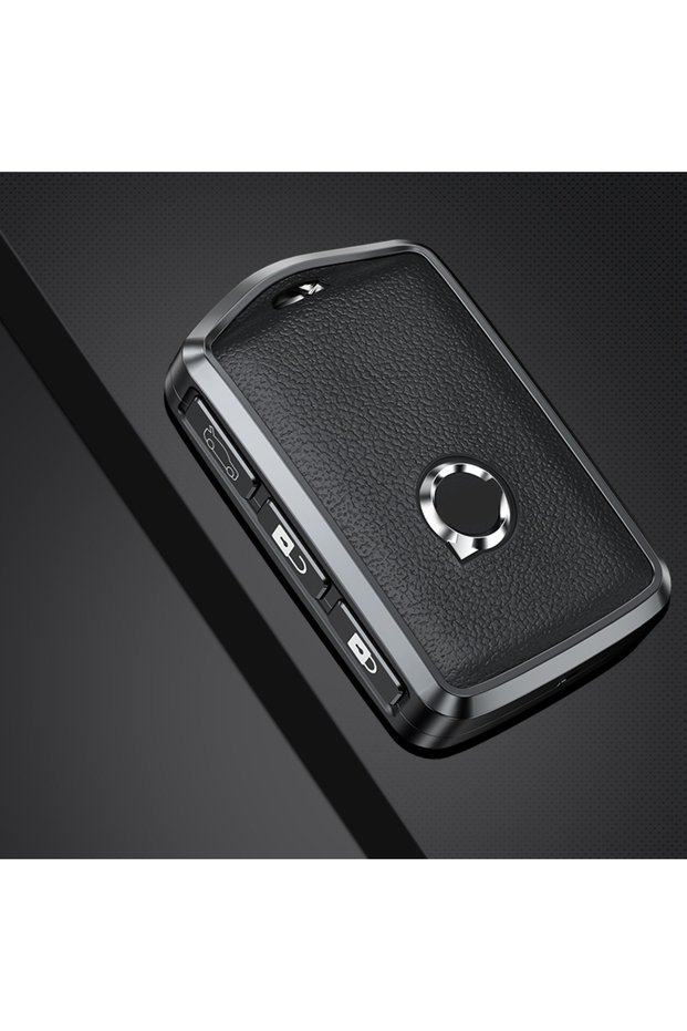 Black Aluminum Alloy Leather Car Key Case Cover for Volvo S60 S90 XC40 XC60 XC90 V60 V90 T6 T8 Auto