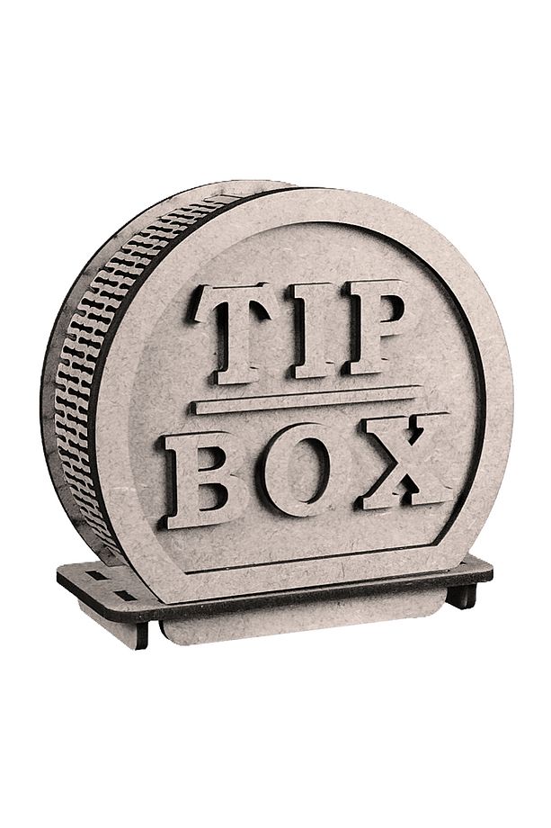 Tip Box Ahşap Bahşiş Kutusu - Tipbox Kumbara - Küçük Boy - 1