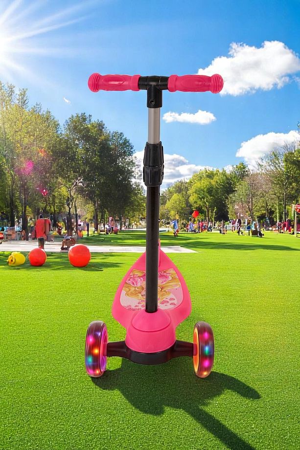 Frenli Denge Led Işıklı 3 Üç Tekerlekli Yükseklik Ayarlı Runner Twist Çocuk Scooter - 3