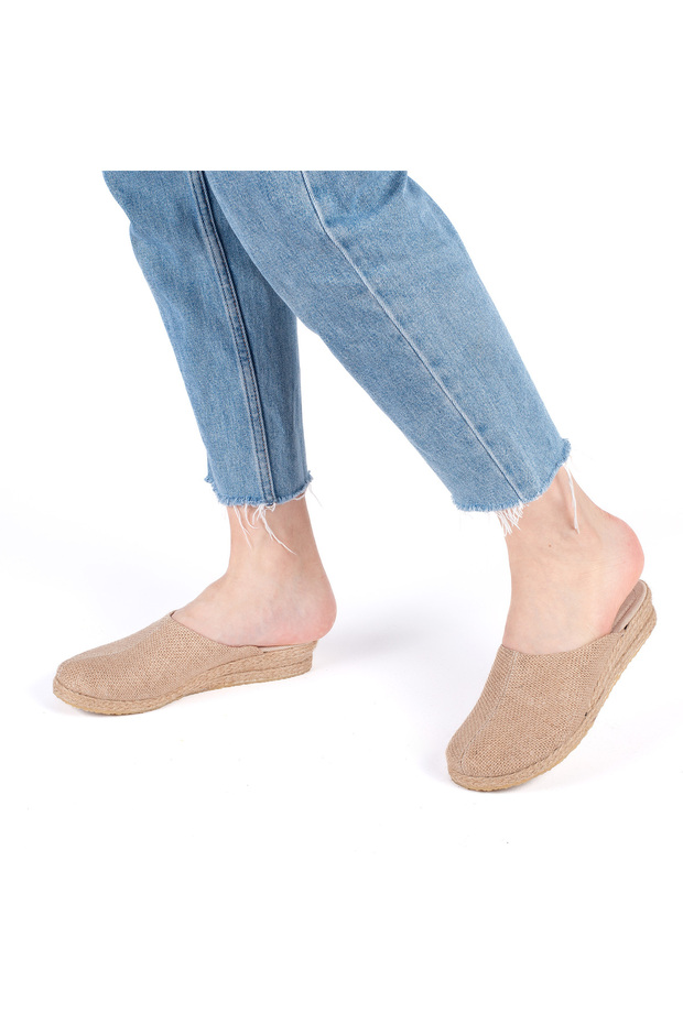 Women's Linen Casual Slippers - Straw Handcrafted, Real Handmade, Doctor Nurse Hospital
