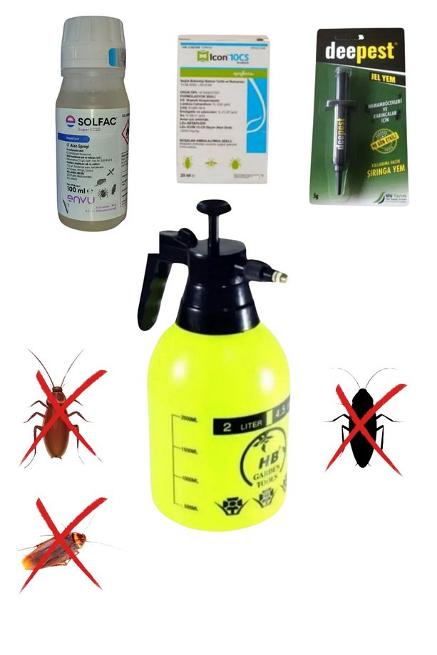 Karafatma Hamaböceği Kalorifer Böceği Ilaçlama Seti-solfac100ml-icon 25ml/deepest Jel/2lt Pomp - 1