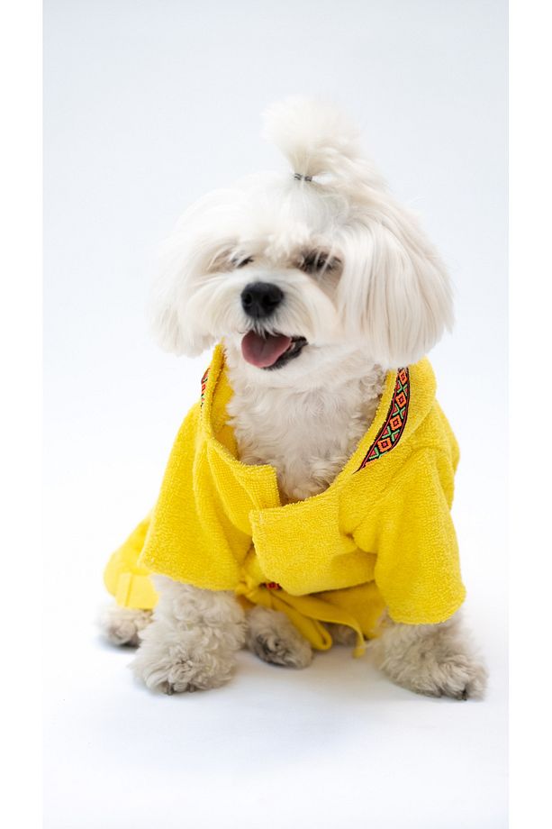 SARI HAVLU Köpek Bornozu - 3