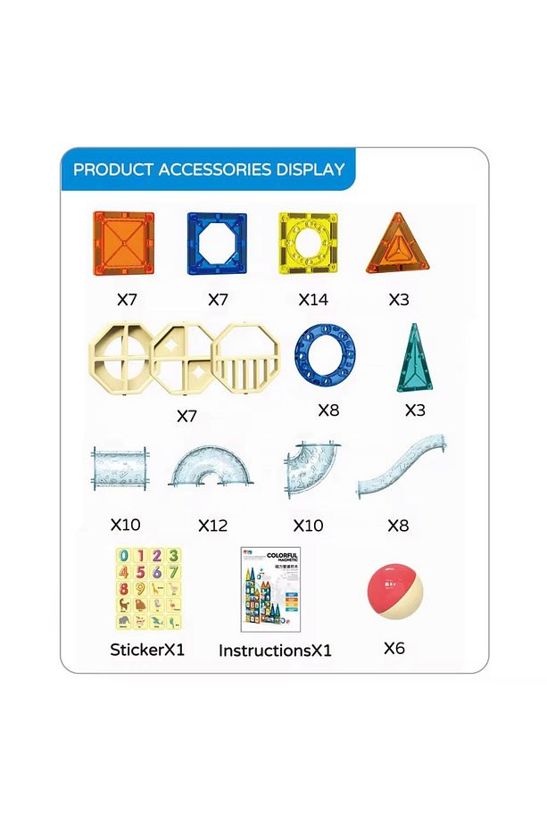 Manyetik Yapı Blokları - 97 Parça Mıknatıslı Eğitici 3d Yapboz Oyuncak Puzzle - 4