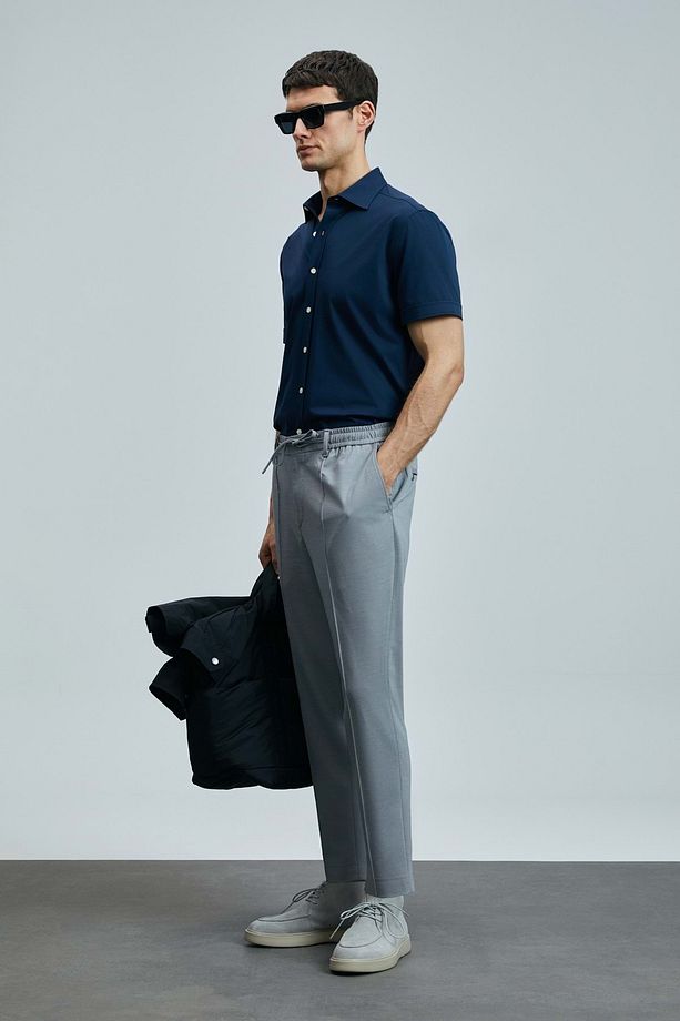 111190337 Sımon Smart Erkek Chino Pantolon Slim Fit Erkek Pantolon Gri - 5