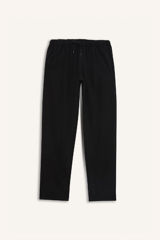 Yazlık Viskon Jogger Pantolon Regular Fit Normal Kesim Keten Karışımlı Düz Paça Cepli B4867ax24sp - 6