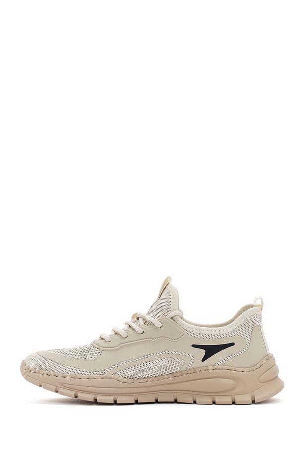 Zero Erkek Bej Bağcıklı Kumaş Sneaker 25sfd69156f - 2
