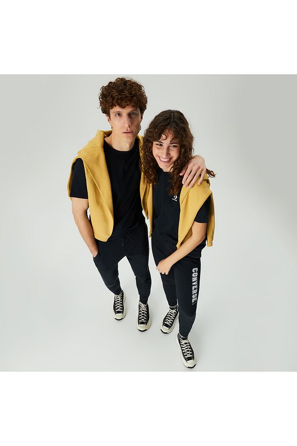 Standard Fit All Star Single Screen Print Unisex Siyah Pantolon - 1