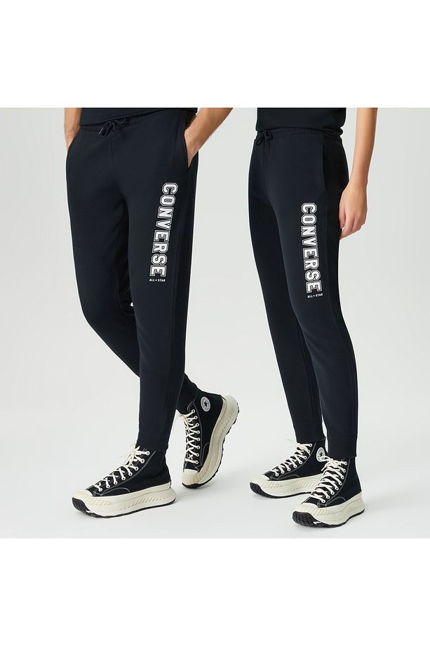 Standard Fit All Star Single Screen Print Unisex Siyah Pantolon - 3