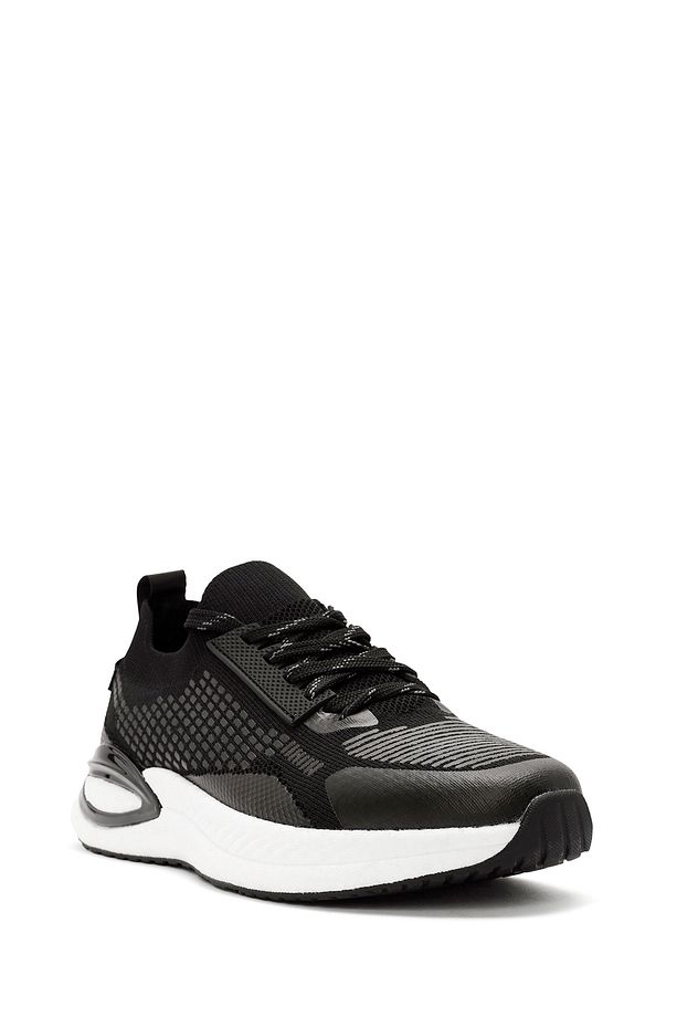 Zero Erkek Siyah Bağcıklı Kalın Tabanlı Kumaş Sneaker 24sfd69246f - 6