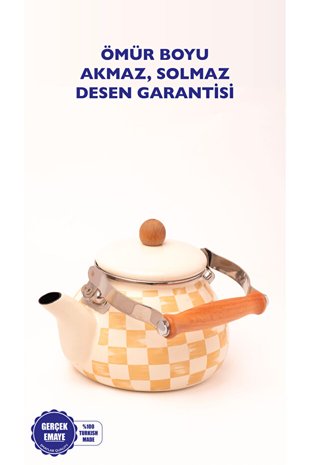 Beige Emaye Kettle - 4