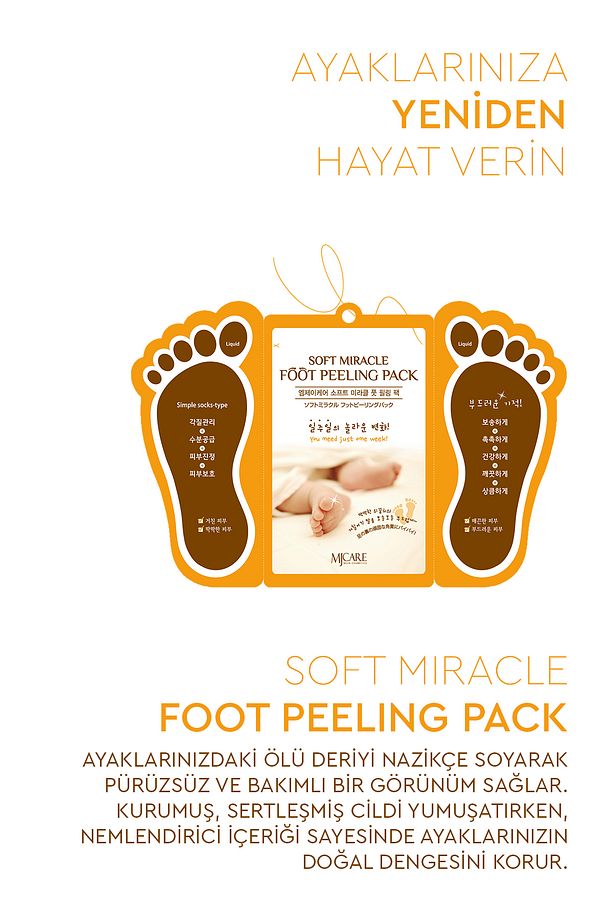 Miracle Foot Peeling Pack - Mjcare Çorap Tipi Ayak Peeling Maskesi - 2