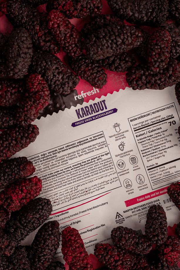 Freeze Dried Karadut - Dondurularak Kurutulmuş Meyve - Freeze Dry Meyve Kurusu 30gr - 6