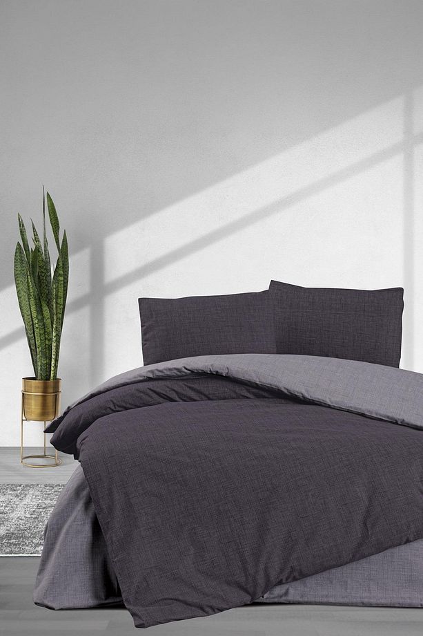 Simple Fitted Tek Kişilik Nevresim Takımı 3 Parça Gri - 1